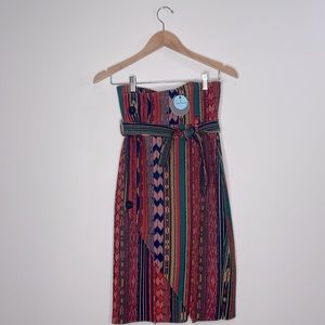 Eva Franco Multicolor Striped Midi Skirt